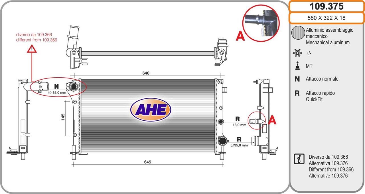 AHE 109.375 Kühler motorkühlung 109375: Kaufen Sie zu einem guten Preis in Polen bei 2407.PL!