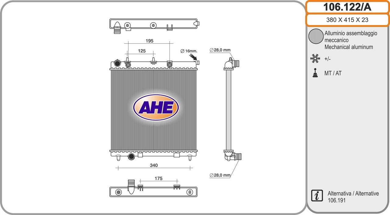 AHE 106.122/A Kühler motorkühlung 106122A: Kaufen Sie zu einem guten Preis in Polen bei 2407.PL!