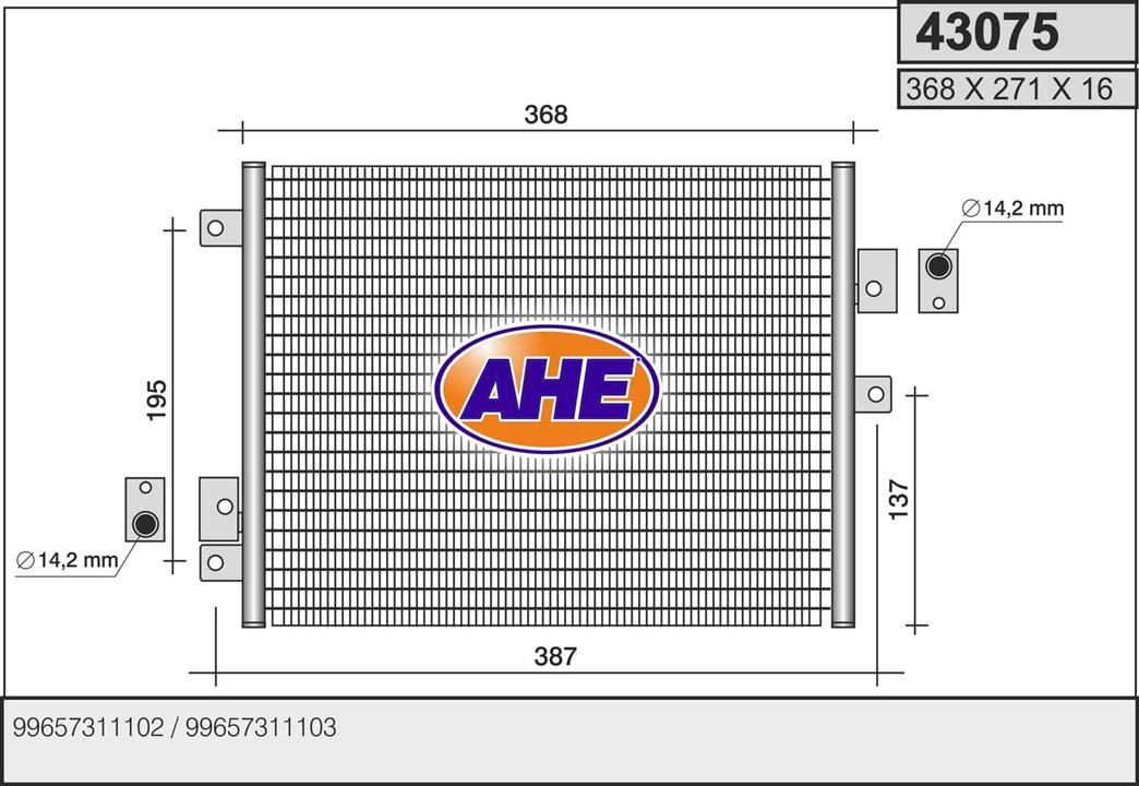 AHE 43075 Радиатор кондиционера (Конденсатор) 43075: Отличная цена - Купить в Польше на 2407.PL!