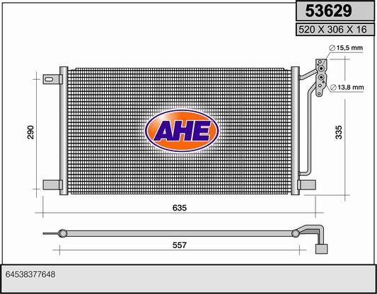 AHE 53629 Радиатор кондиционера (Конденсатор) 53629: Отличная цена - Купить в Польше на 2407.PL!