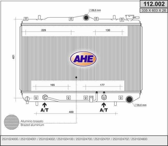 AHE 112002 Radiator, engine cooling 112002: Buy near me in Poland at 2407.PL - Good price!