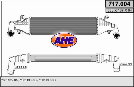 AHE 717.004 Intercooler, charger 717004: Buy near me in Poland at 2407.PL - Good price!