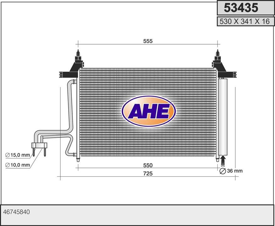 AHE 53435 Радиатор кондиционера (Конденсатор) 53435: Отличная цена - Купить в Польше на 2407.PL!