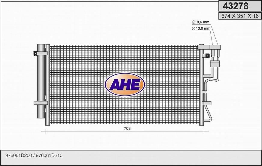 AHE 43278 Радиатор кондиционера (Конденсатор) 43278: Отличная цена - Купить в Польше на 2407.PL!