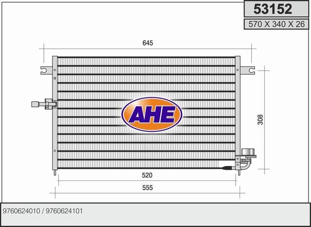 AHE 53152 Радіатор кондиціонера (Конденсатор) 53152: Приваблива ціна - Купити у Польщі на 2407.PL!