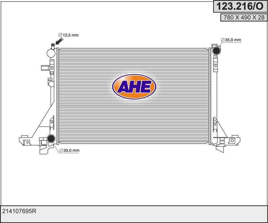 AHE 123.216/O Radiator, engine cooling 123216O: Buy near me in Poland at 2407.PL - Good price!