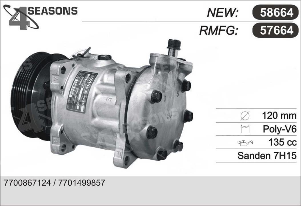 AHE 57664 Compressor, air conditioning 57664: Buy near me in Poland at 2407.PL - Good price!