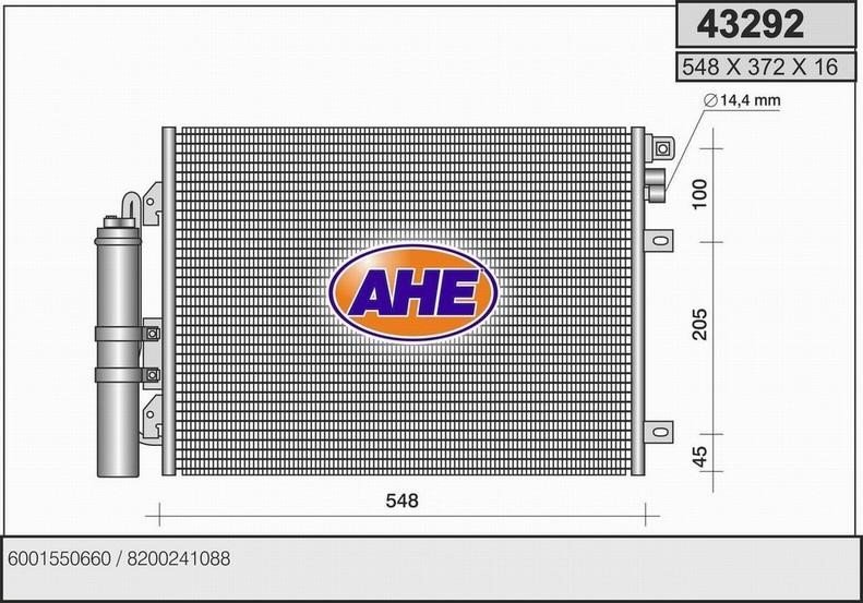 AHE 43292 Радиатор кондиционера (Конденсатор) 43292: Отличная цена - Купить в Польше на 2407.PL!