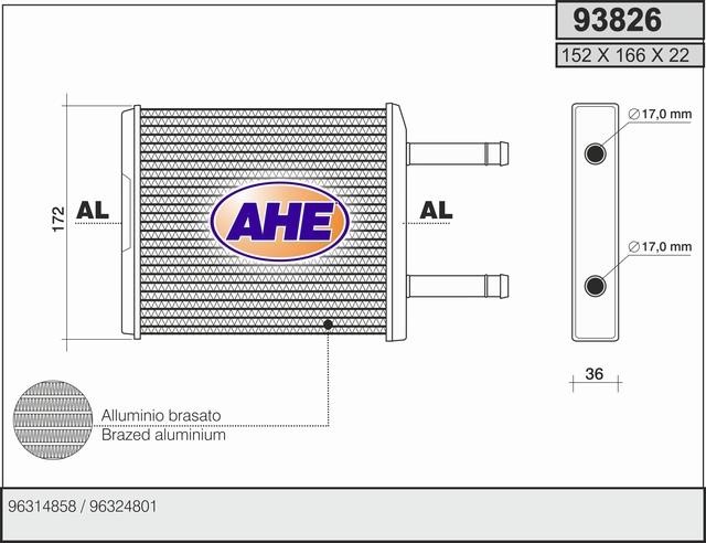 AHE 93826 Радиатор отопителя салона 93826: Отличная цена - Купить в Польше на 2407.PL!