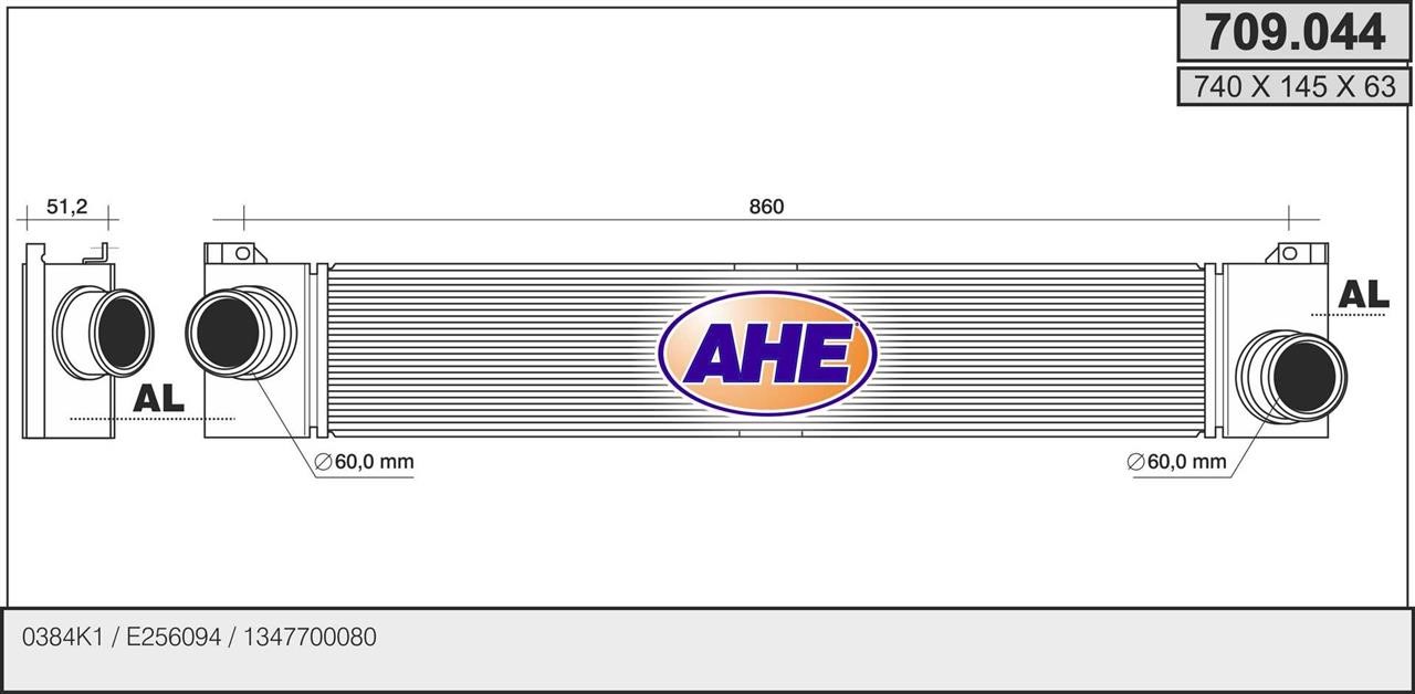 AHE 709.044 Intercooler, charger 709044: Buy near me in Poland at 2407.PL - Good price!