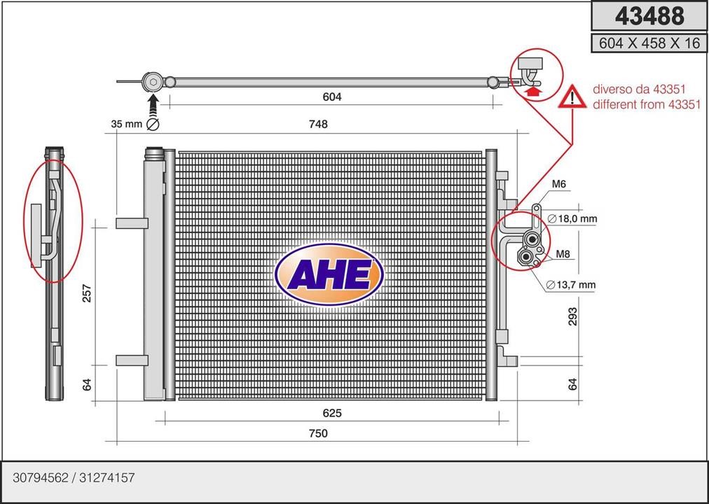 AHE 43488 Радиатор кондиционера (Конденсатор) 43488: Купить в Польше - Отличная цена на 2407.PL!