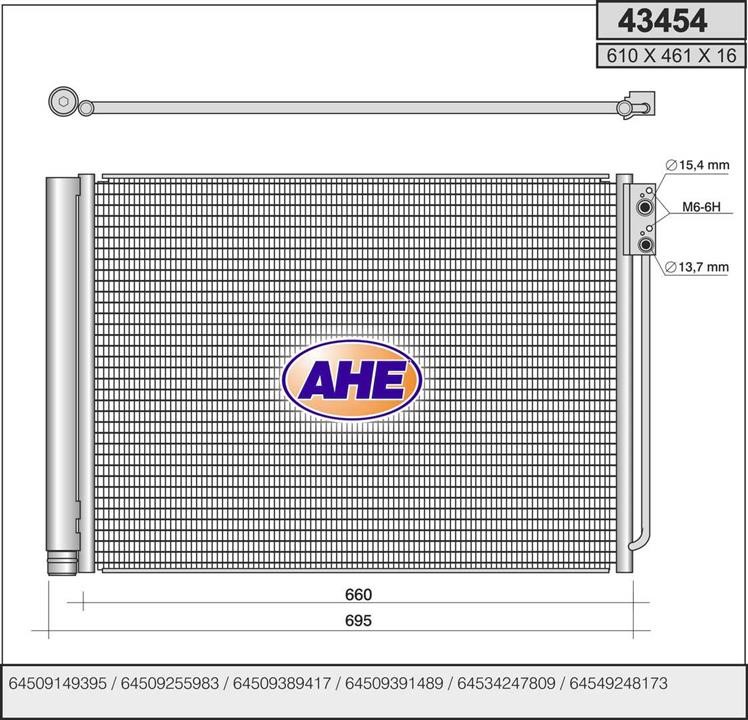 AHE 43454 Радиатор кондиционера (Конденсатор) 43454: Отличная цена - Купить в Польше на 2407.PL!