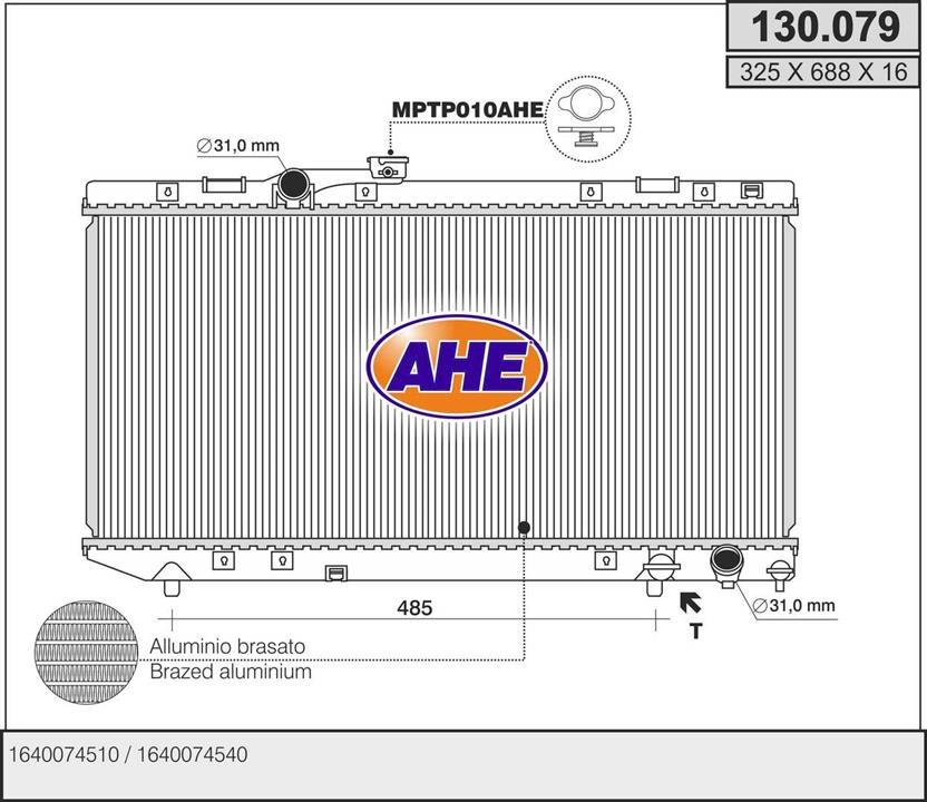 AHE 130.079 Радиатор охлаждения двигателя 130079: Отличная цена - Купить в Польше на 2407.PL!