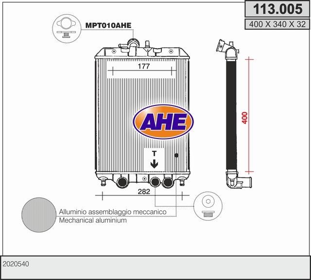 AHE 113.005 Radiator, engine cooling 113005: Buy near me in Poland at 2407.PL - Good price!