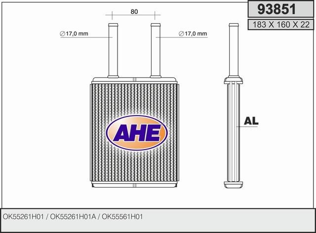 AHE 93851 Heat exchanger, interior heating 93851: Buy near me at 2407.PL in Poland at an Affordable price!