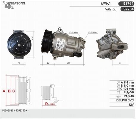 AHE 98764 Compressor, air conditioning 98764: Buy near me in Poland at 2407.PL - Good price!