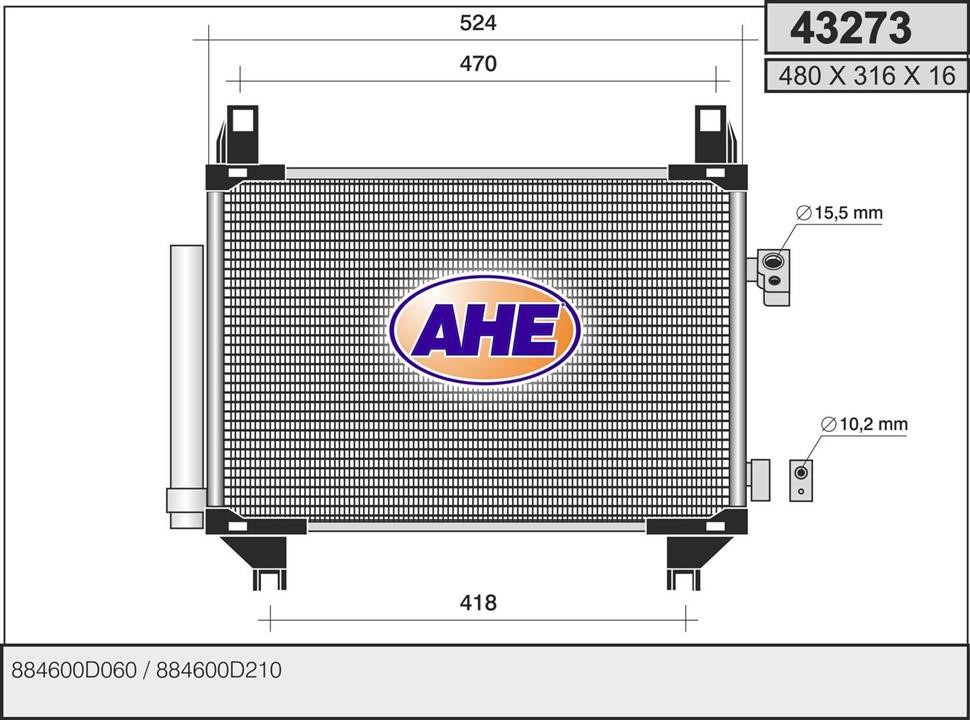 AHE 43273 Радиатор кондиционера (Конденсатор) 43273: Купить в Польше - Отличная цена на 2407.PL!