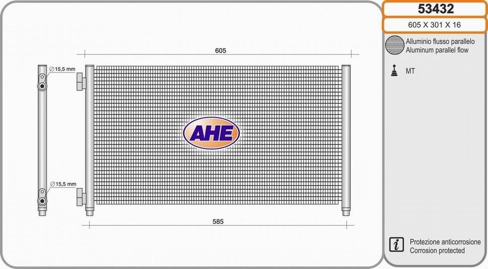 AHE 53432 Радиатор кондиционера (Конденсатор) 53432: Купить в Польше - Отличная цена на 2407.PL!
