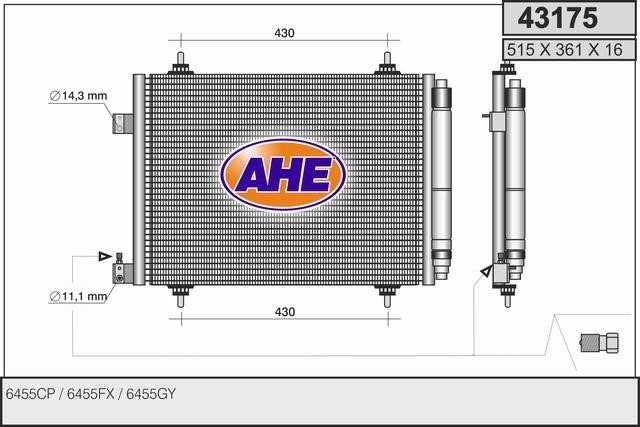 AHE 43175 Радиатор кондиционера (Конденсатор) 43175: Отличная цена - Купить в Польше на 2407.PL!