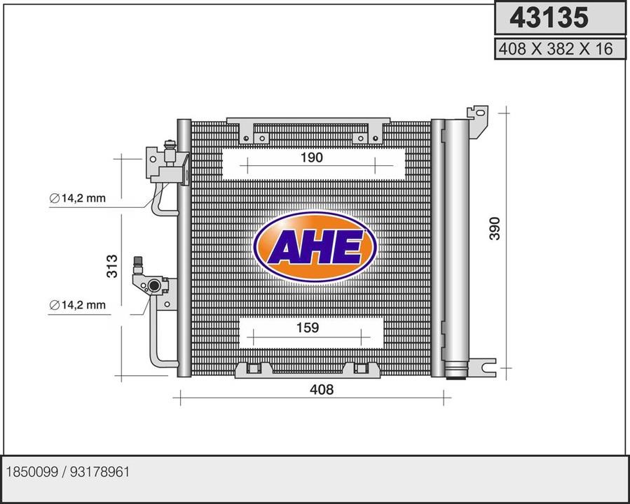 AHE 43135 Радиатор кондиционера (Конденсатор) 43135: Отличная цена - Купить в Польше на 2407.PL!