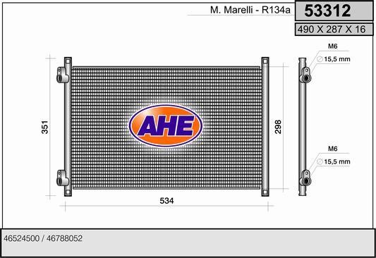 AHE 53312 Радиатор кондиционера (Конденсатор) 53312: Отличная цена - Купить в Польше на 2407.PL!