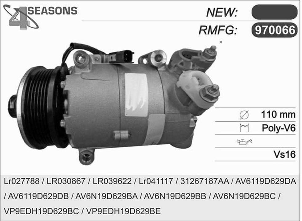 AHE 970066 Compressor, air conditioning 970066: Buy near me in Poland at 2407.PL - Good price!