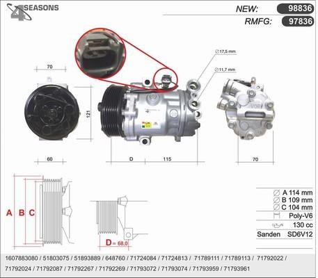 AHE 98836 Compressor, air conditioning 98836: Buy near me in Poland at 2407.PL - Good price!