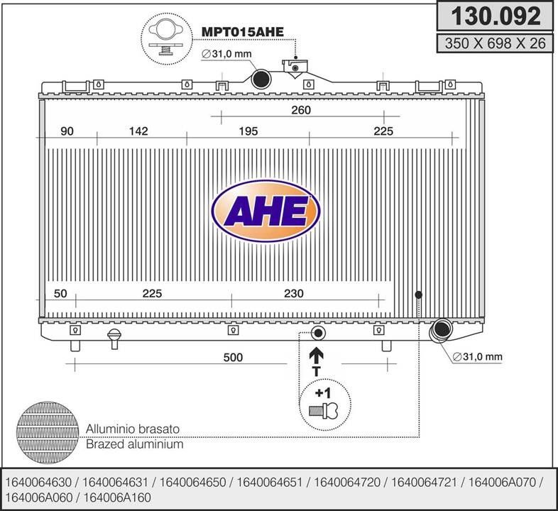 AHE 130.092 Радиатор охлаждения двигателя 130092: Отличная цена - Купить в Польше на 2407.PL!