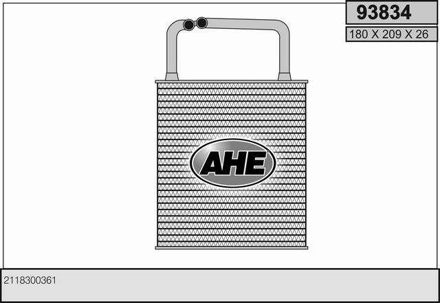 AHE 93834 Heat exchanger, interior heating 93834: Buy near me in Poland at 2407.PL - Good price!
