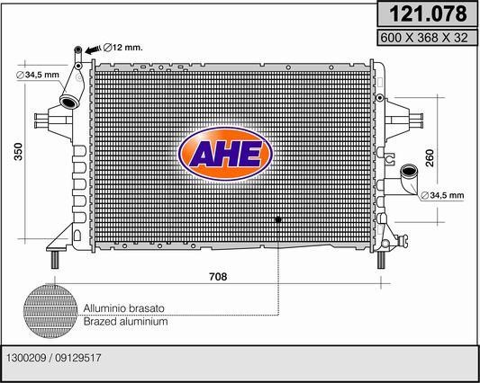 AHE 121.078 Радиатор охлаждения двигателя 121078: Отличная цена - Купить в Польше на 2407.PL!