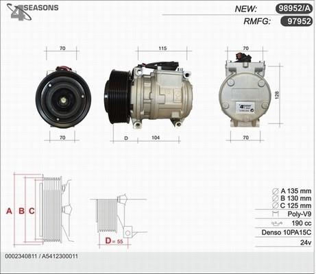 AHE 98952/A Compressor, air conditioning 98952A: Buy near me in Poland at 2407.PL - Good price!