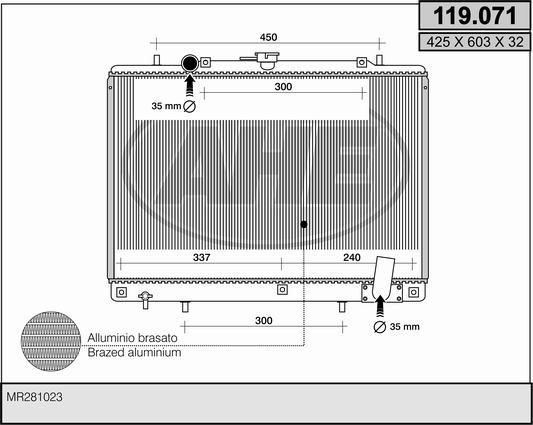 AHE 119.071 Radiator, engine cooling 119071: Buy near me in Poland at 2407.PL - Good price!