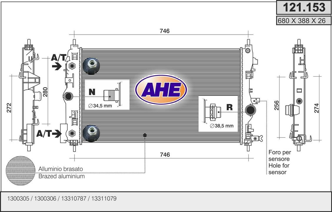 AHE 121.153 Kühler motorkühlung 121153: Kaufen Sie zu einem guten Preis in Polen bei 2407.PL!