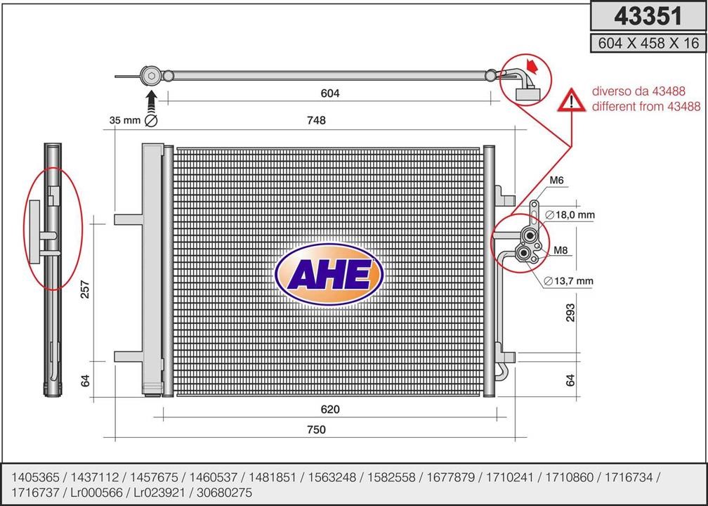 AHE 43351 Радиатор кондиционера (Конденсатор) 43351: Отличная цена - Купить в Польше на 2407.PL!