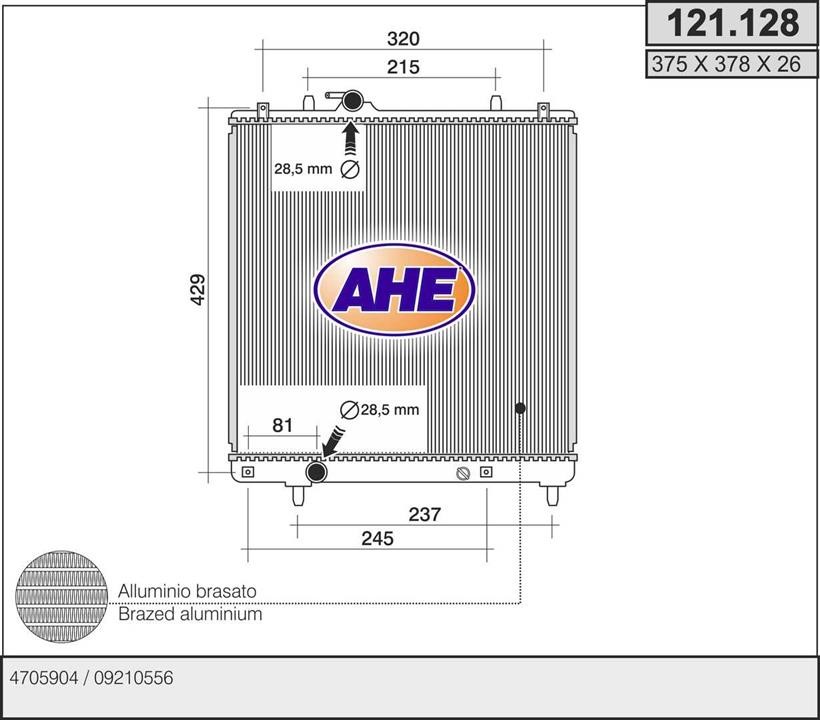 AHE 121.128 Chłodnica, układ chłodzenia silnika 121128: Dobra cena w Polsce na 2407.PL - Kup Teraz!