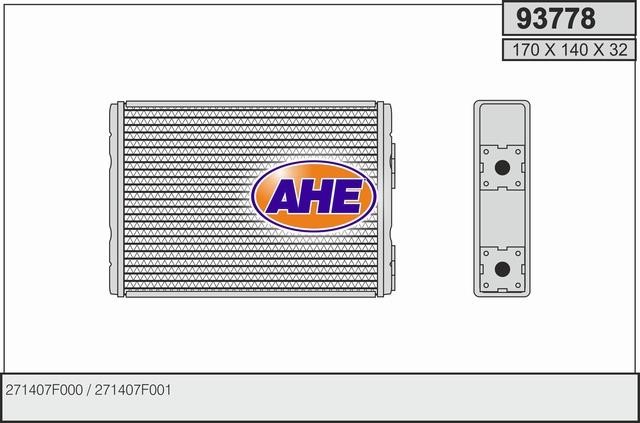 AHE 93778 Heat exchanger, interior heating 93778: Buy near me in Poland at 2407.PL - Good price!