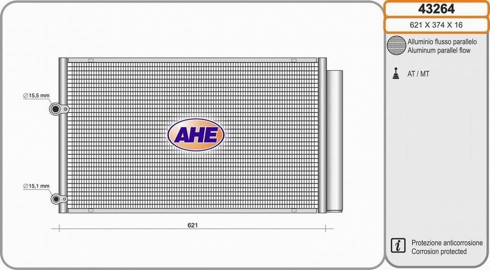AHE 43264 Радиатор кондиционера (Конденсатор) 43264: Купить в Польше - Отличная цена на 2407.PL!