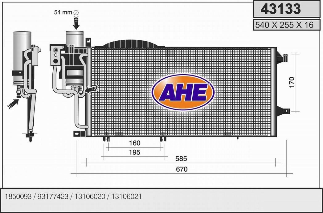AHE 43133 Радиатор кондиционера (Конденсатор) 43133: Отличная цена - Купить в Польше на 2407.PL!