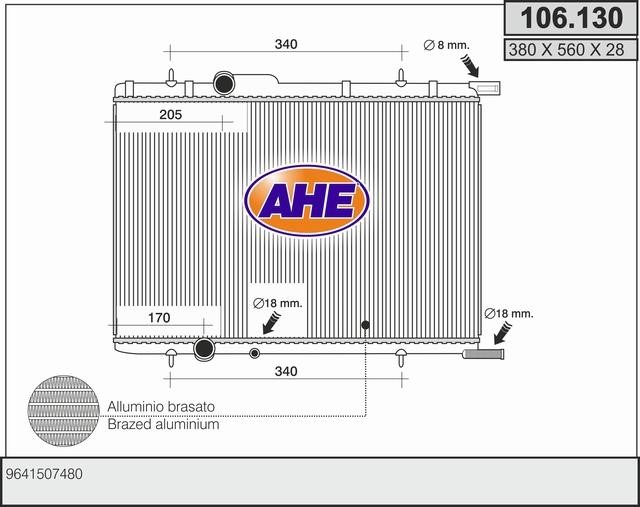 AHE 106.130 Radiator, engine cooling 106130: Buy near me in Poland at 2407.PL - Good price!