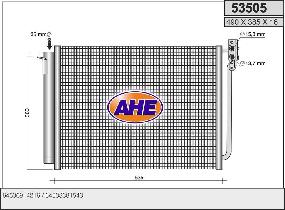 AHE 53505 Радиатор кондиционера (Конденсатор) 53505: Отличная цена - Купить в Польше на 2407.PL!