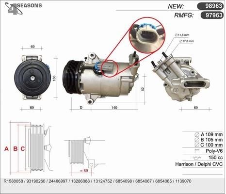 AHE 97963 Compressor, air conditioning 97963: Buy near me in Poland at 2407.PL - Good price!