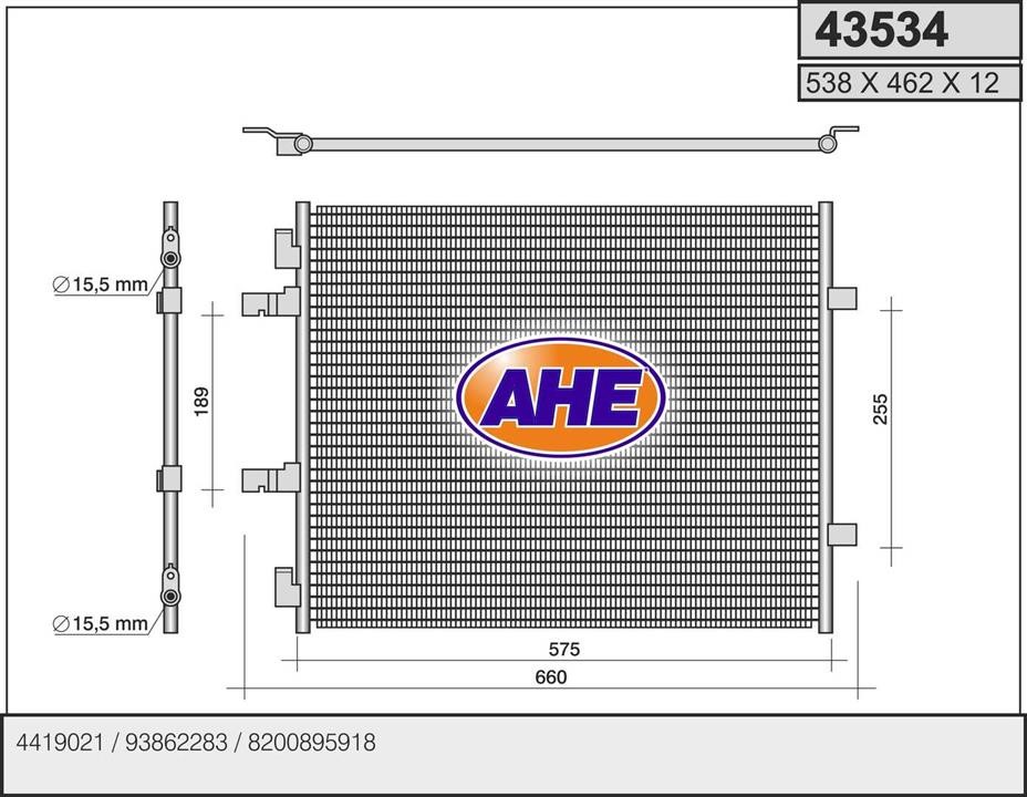 AHE 43534 Радиатор кондиционера (Конденсатор) 43534: Отличная цена - Купить в Польше на 2407.PL!