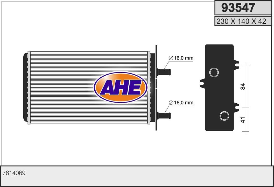 AHE 93547 Радиатор отопителя салона 93547: Отличная цена - Купить в Польше на 2407.PL!