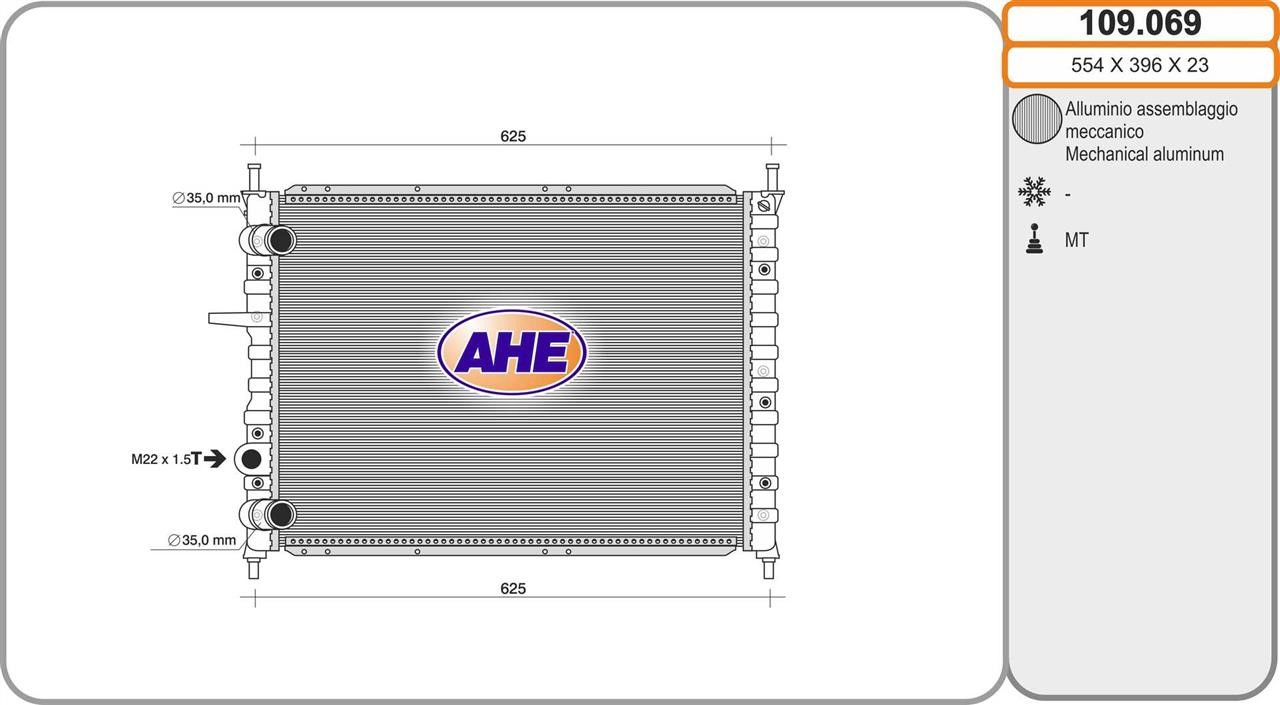 AHE 109.069 Radiator, engine cooling 109069: Buy near me in Poland at 2407.PL - Good price!