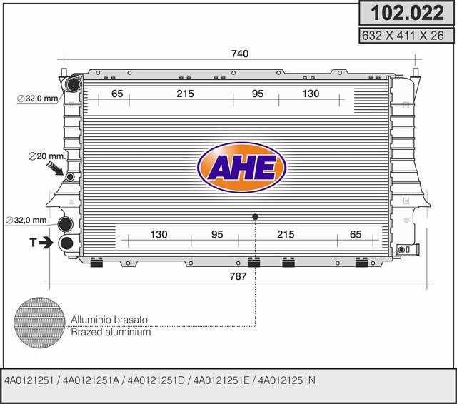 AHE 102.022 Radiator, engine cooling 102022: Buy near me in Poland at 2407.PL - Good price!