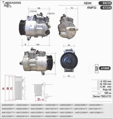 AHE 68230 Compressor, air conditioning 68230: Buy near me in Poland at 2407.PL - Good price!