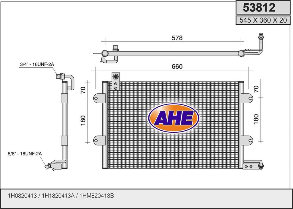 AHE 53812 Радиатор кондиционера (Конденсатор) 53812: Отличная цена - Купить в Польше на 2407.PL!