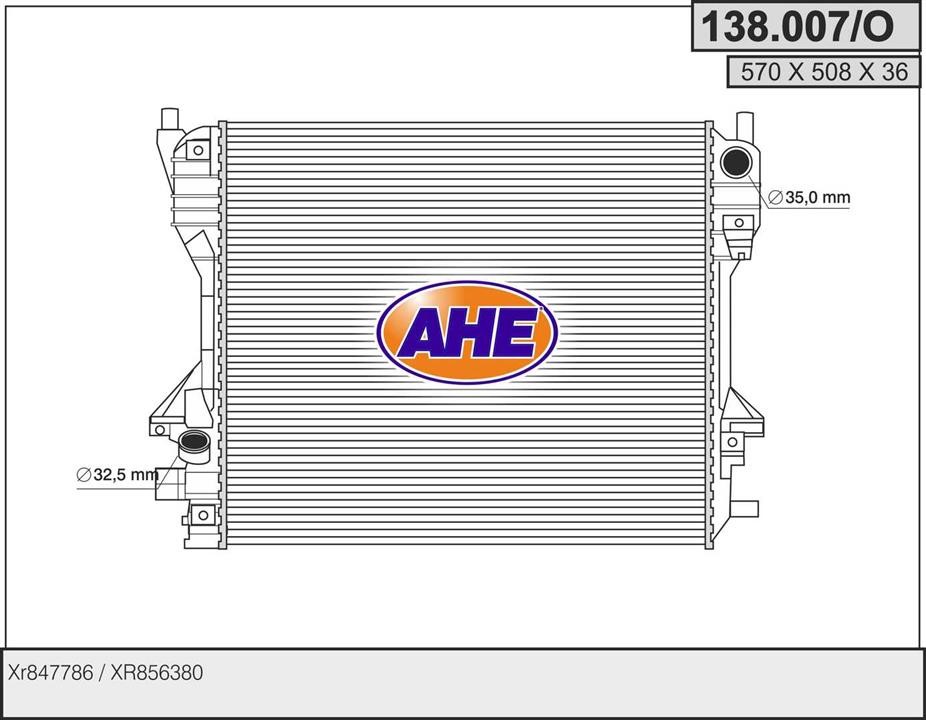 AHE 138.007/O Радиатор охлаждения двигателя 138007O: Купить в Польше - Отличная цена на 2407.PL!
