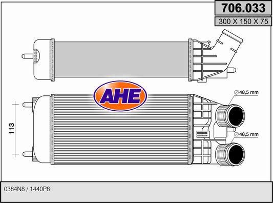 AHE 706.033 Intercooler, charger 706033: Buy near me in Poland at 2407.PL - Good price!