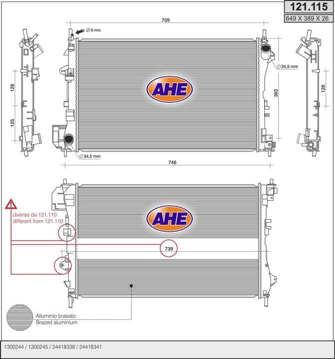 AHE 121.115 Radiator, engine cooling 121115: Buy near me at 2407.PL in Poland at an Affordable price!